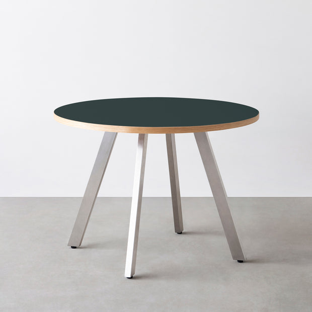 THE CAFE TABLE / リノリウム 全24色　Stainless 4本脚 × ラウンド φ81 - 100