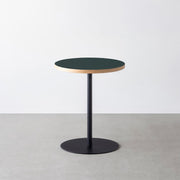 THE CAFE TABLE / リノリウム 全24色　Black Steel 1本脚 × ラウンド φ50 - 60