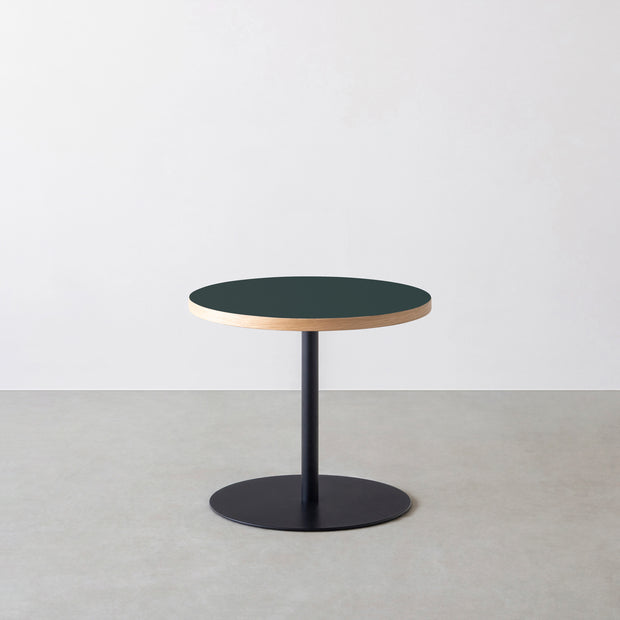 THE CAFE TABLE / リノリウム 全24色　Black Steel 1本脚 × ラウンド φ50 - 60
