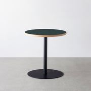 THE CAFE TABLE / リノリウム 全24色　Black Steel 1本脚 × ラウンド φ61 - 70