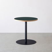 THE CAFE TABLE / リノリウム 全24色　Black Steel 1本脚 × ラウンド φ61 - 70