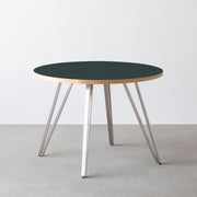 THE CAFE TABLE / リノリウム 全24色　Stainless 4本脚 × ラウンド φ81 - 100