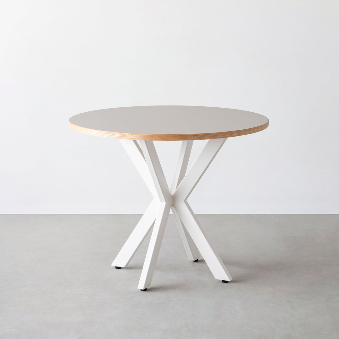 THE CAFE TABLE / リノリウム 全32色 White Steel カフェX × ラウンド