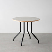 THE CAFE TABLE / リノリウム 全24色　Black Steel 4本脚 × ラウンド φ61 - 80