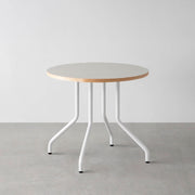 THE CAFE TABLE / リノリウム 全24色　White Steel 4本脚 × ラウンド φ61 - 80