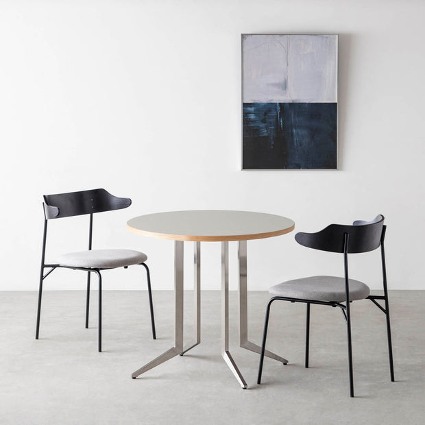 THE CAFE TABLE / リノリウム 全32色 Stainless 4本脚 × ラウンド φ61