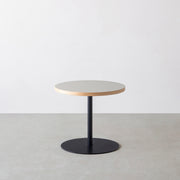 THE CAFE TABLE / リノリウム 全24色　Black Steel 1本脚 × ラウンド φ50 - 60