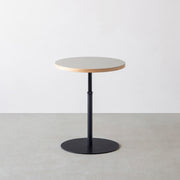 THE CAFE TABLE / リノリウム 全24色　Black Steel 1本脚 × ラウンド φ50 - 60