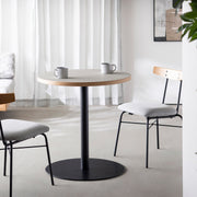 THE CAFE TABLE / リノリウム 全24色　Black Steel 1本脚 × ラウンド φ61 - 70