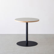 THE CAFE TABLE / リノリウム 全24色　Black Steel 1本脚 × ラウンド φ61 - 70