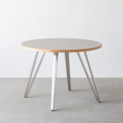 THE CAFE TABLE / リノリウム 全24色　Stainless 4本脚 × ラウンド φ81 - 100