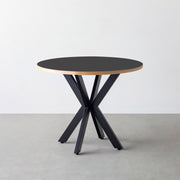 THE CAFE TABLE / リノリウム 全24色　Black Steel カフェX × ラウンド φ81 - 90
