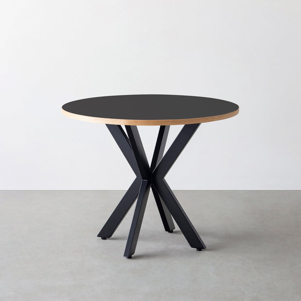 THE CAFE TABLE / リノリウム 全24色　Black Steel カフェX × ラウンド φ81 - 90