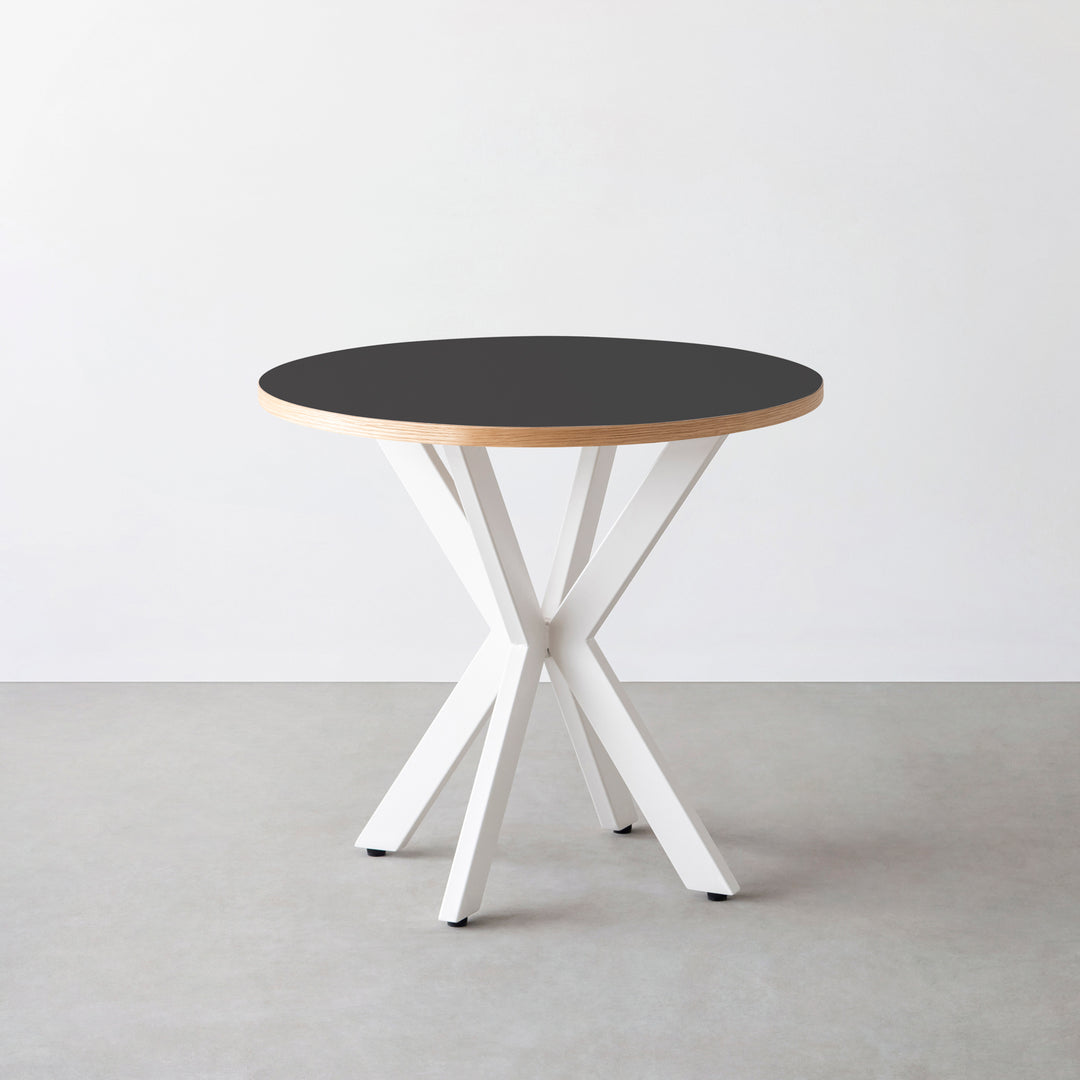THE CAFE TABLE / リノリウム 全32色 White Steel カフェX × ラウンド