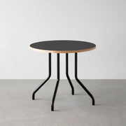 THE CAFE TABLE / リノリウム 全24色　Black Steel 4本脚 × ラウンド φ61 - 80
