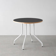 THE CAFE TABLE / リノリウム 全24色　White Steel 4本脚 × ラウンド φ61 - 80
