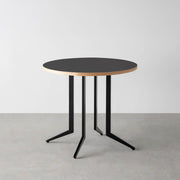 THE CAFE TABLE / リノリウム 全24色　Black Steel 4本脚 × ラウンド φ61 - 80