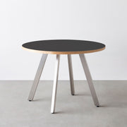 THE CAFE TABLE / リノリウム 全24色　Stainless 4本脚 × ラウンド φ81 - 100