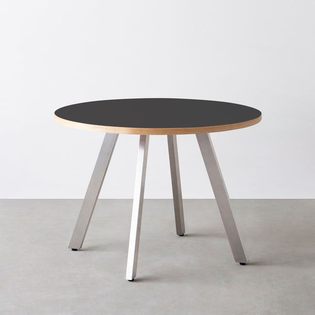 THE CAFE TABLE / リノリウム 全24色　Stainless 4本脚 × ラウンド φ81 - 100