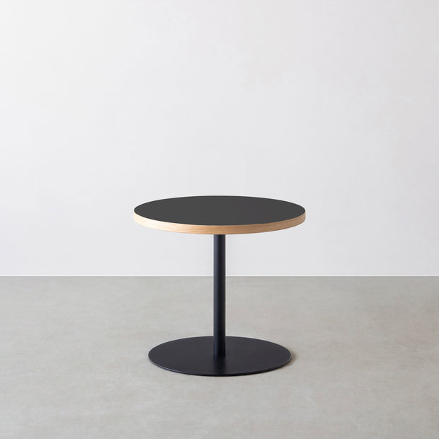 THE CAFE TABLE / リノリウム 全24色　Black Steel 1本脚 × ラウンド φ50 - 60