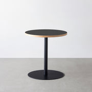THE CAFE TABLE / リノリウム 全24色　Black Steel 1本脚 × ラウンド φ61 - 70