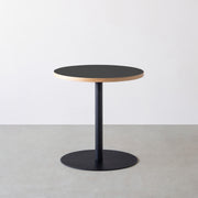 THE CAFE TABLE / リノリウム 全24色　Black Steel 1本脚 × ラウンド φ61 - 70
