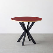 THE CAFE TABLE / リノリウム 全24色　Black Steel カフェX × ラウンド φ81 - 90