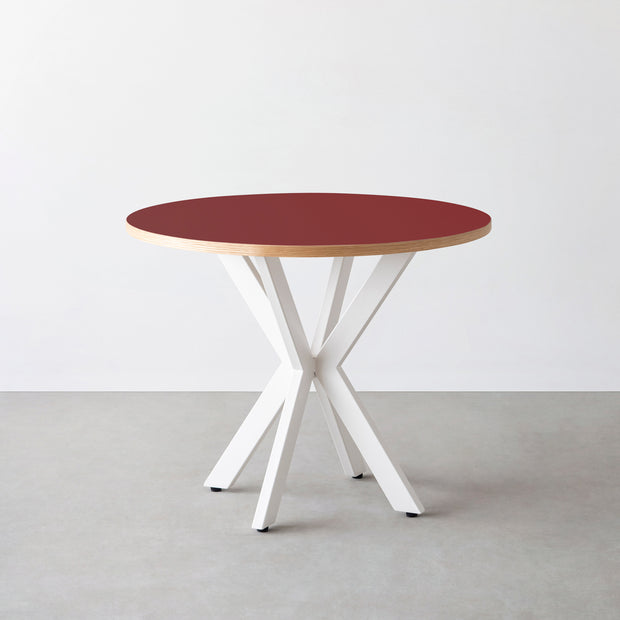 THE CAFE TABLE / リノリウム 全24色　White Steel カフェX × ラウンド φ81 - 90