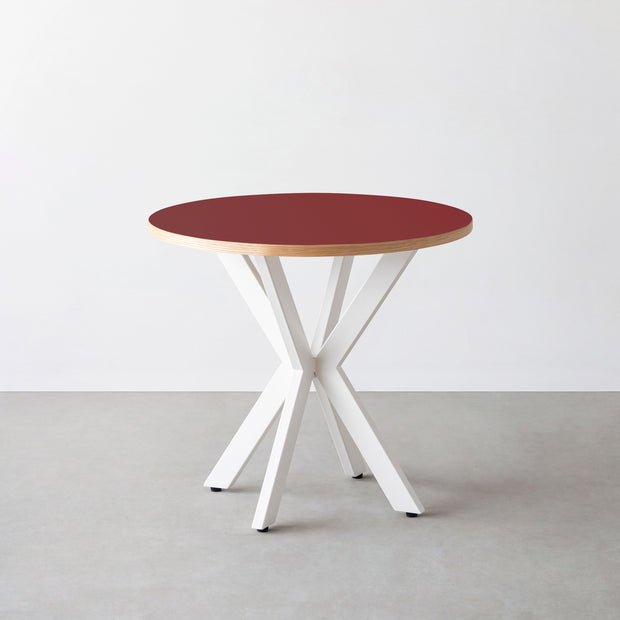 THE CAFE TABLE / リノリウム 全24色　White Steel カフェX × ラウンド φ71 - 80
