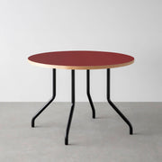 THE CAFE TABLE / リノリウム 全24色　Black Steel 4本脚 × ラウンド φ81 - 100