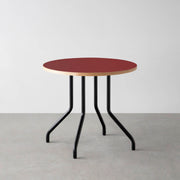 THE CAFE TABLE / リノリウム 全24色　Black Steel 4本脚 × ラウンド φ61 - 80