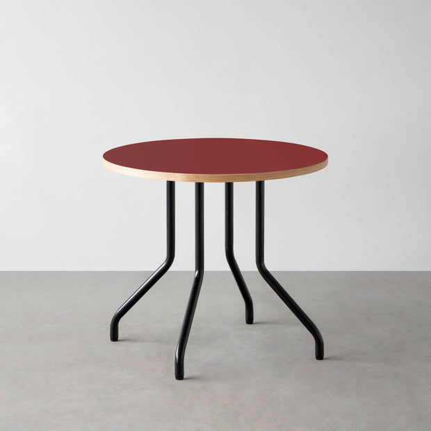 THE CAFE TABLE / リノリウム 全24色　Black Steel 4本脚 × ラウンド φ61 - 80