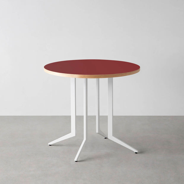 THE CAFE TABLE / リノリウム 全24色　White Steel 4本脚 × ラウンド φ61 - 80
