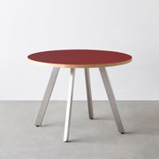THE CAFE TABLE / リノリウム 全24色　Stainless 4本脚 × ラウンド φ81 - 100