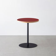 THE CAFE TABLE / リノリウム 全24色　Black Steel 1本脚 × ラウンド φ50 - 60