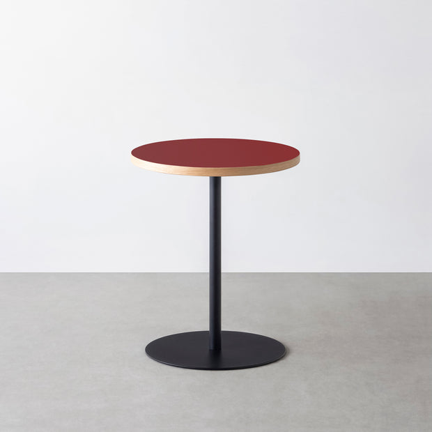 THE CAFE TABLE / リノリウム 全24色　Black Steel 1本脚 × ラウンド φ50 - 60