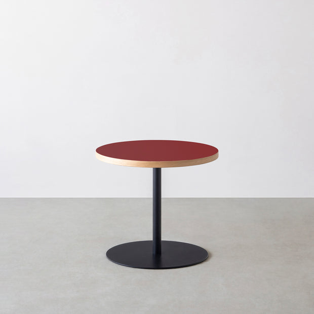 THE CAFE TABLE / リノリウム 全24色　Black Steel 1本脚 × ラウンド φ50 - 60