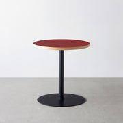 THE CAFE TABLE / リノリウム 全24色　Black Steel 1本脚 × ラウンド φ61 - 70