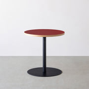 THE CAFE TABLE / リノリウム 全24色　Black Steel 1本脚 × ラウンド φ61 - 70