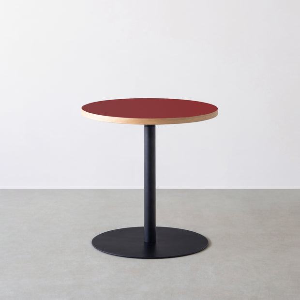 THE CAFE TABLE / リノリウム 全24色　Black Steel 1本脚 × ラウンド φ61 - 70