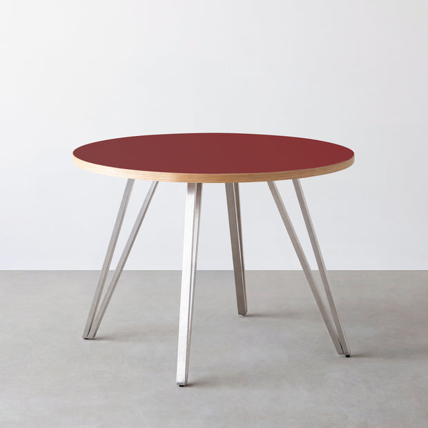 THE CAFE TABLE / リノリウム 全24色　Stainless 4本脚 × ラウンド φ81 - 100