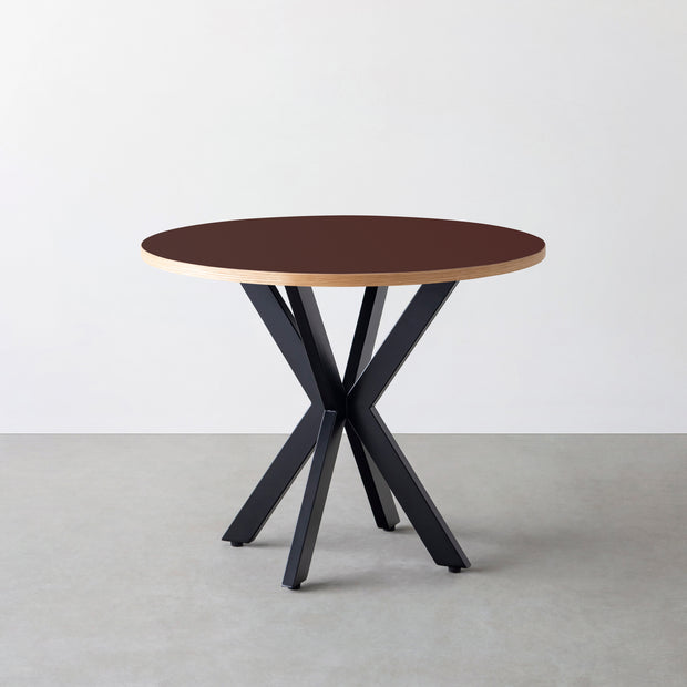 THE CAFE TABLE / リノリウム 全24色　Black Steel カフェX × ラウンド φ81 - 90