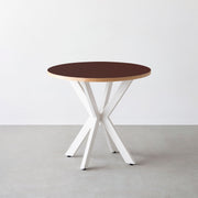 THE CAFE TABLE / リノリウム 全24色　White Steel カフェX × ラウンド φ71 - 80