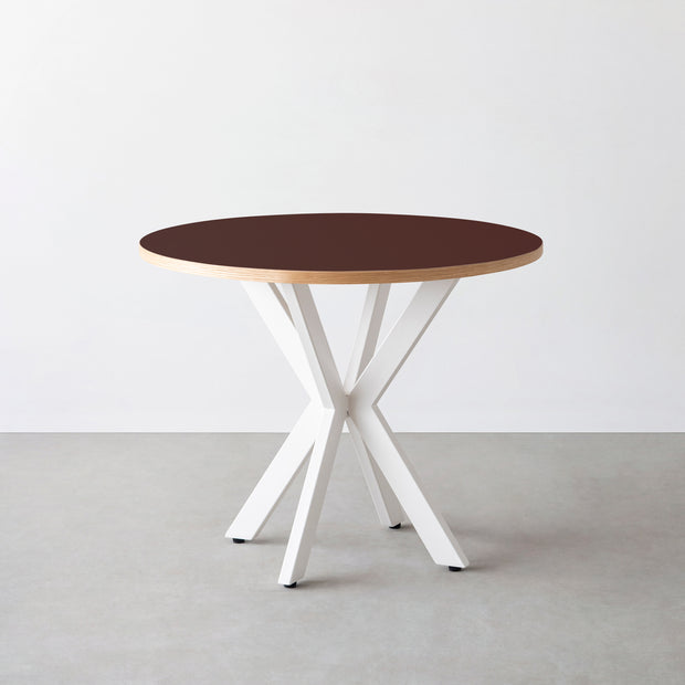 THE CAFE TABLE / リノリウム 全24色　White Steel カフェX × ラウンド φ81 - 90