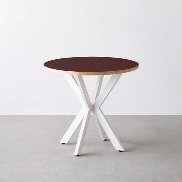 THE CAFE TABLE / リノリウム 全24色　White Steel カフェX × ラウンド φ71 - 80