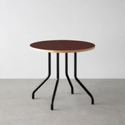 THE CAFE TABLE / リノリウム 全24色　Black Steel 4本脚 × ラウンド φ61 - 80