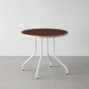 THE CAFE TABLE / リノリウム 全24色　White Steel 4本脚 × ラウンド φ61 - 80