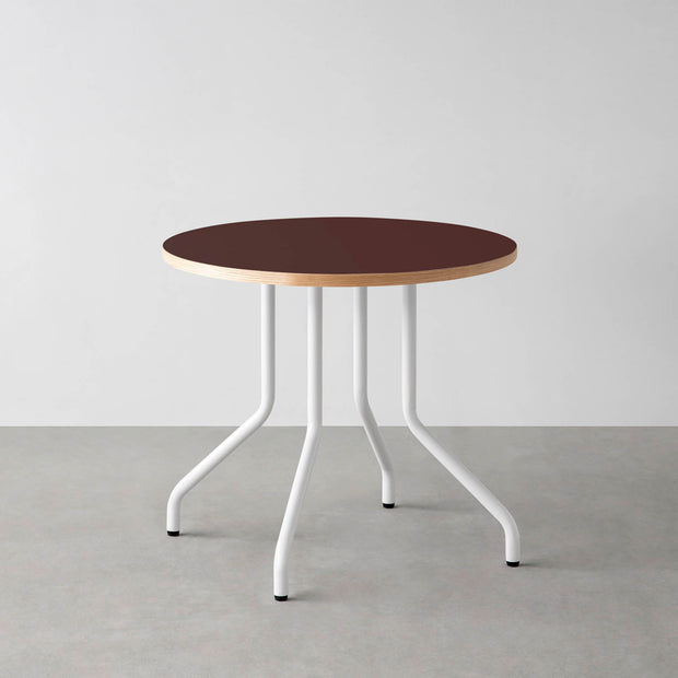 THE CAFE TABLE / リノリウム 全24色　White Steel 4本脚 × ラウンド φ61 - 80