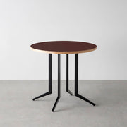 THE CAFE TABLE / リノリウム 全24色　Black Steel 4本脚 × ラウンド φ61 - 80