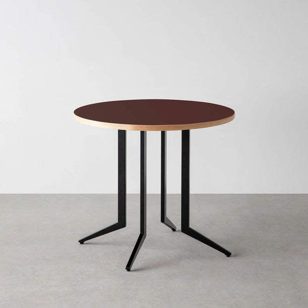 THE CAFE TABLE / リノリウム 全24色　Black Steel 4本脚 × ラウンド φ61 - 80